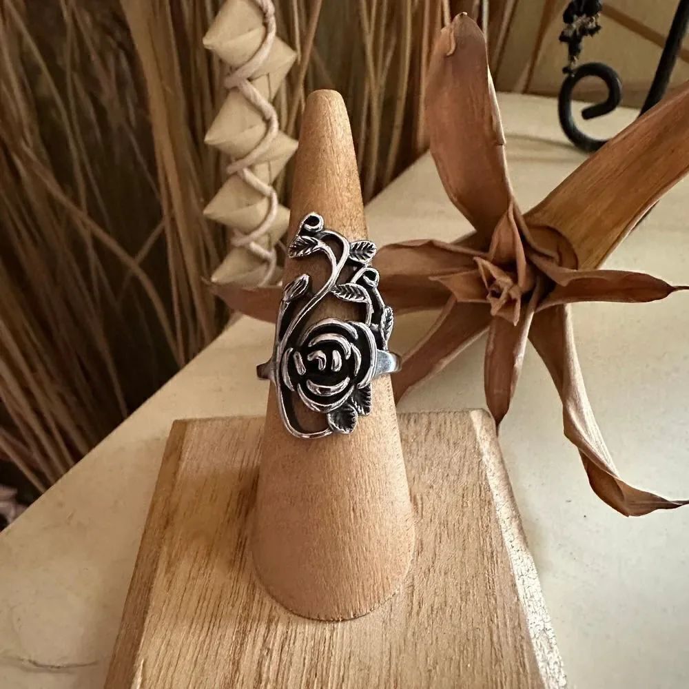 Stainless Steel Rose Ring